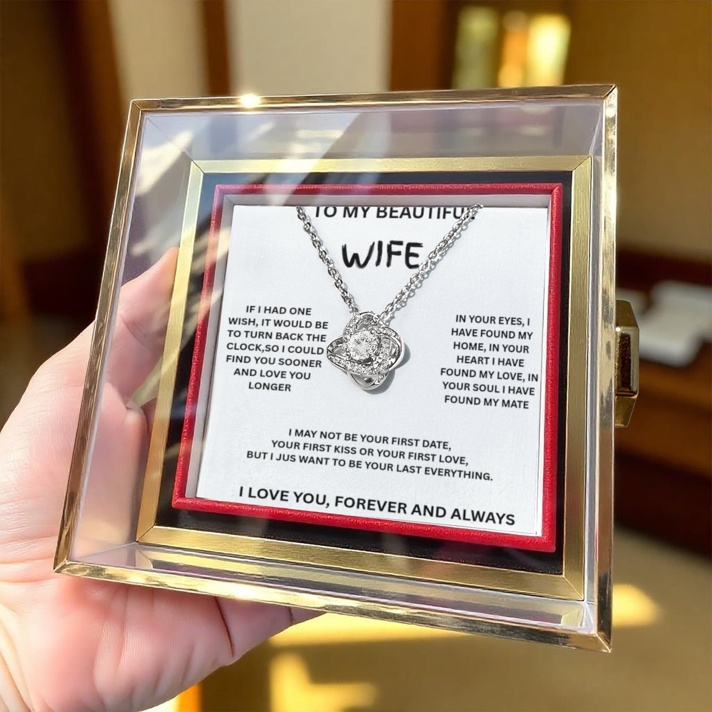 TO MY BEAUTIFUL WIFE, IF I HAD ONE WISH, IT WOULD BE TO TURN BACK THE CLOCK, SO I COULD FIND YOU SOONER AND LOVE YOU LONGER 😍